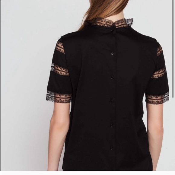 Sandro Paris Lace Cotton Top - Picture 2 of 6
